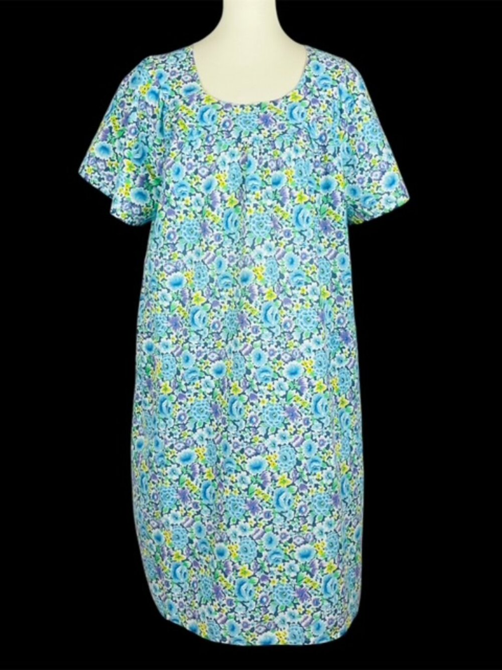 Vtg 80s Artistic Creations Housedress Muumuu Sz 2X Floral Cottagecore Grandma